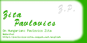 zita pavlovics business card